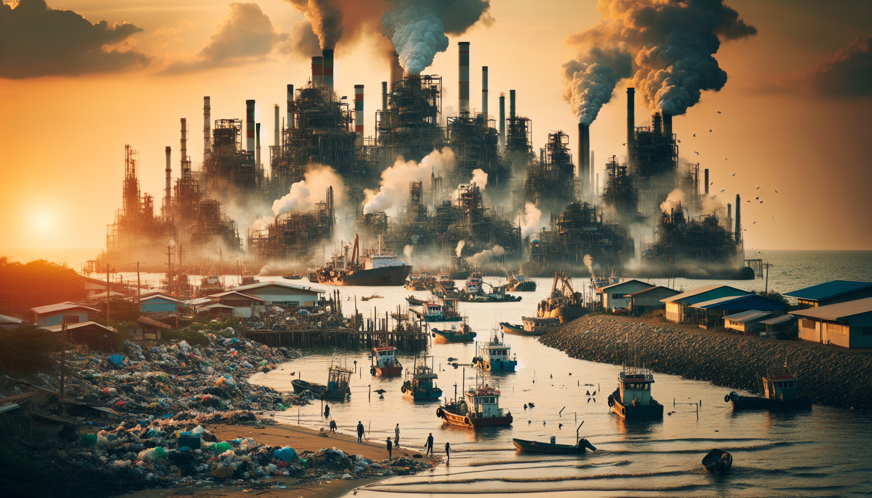 Ô nhiễm môi trường gây ra nhiều tác động tiêu cực đến cuộc sống của người dân vùng biển.