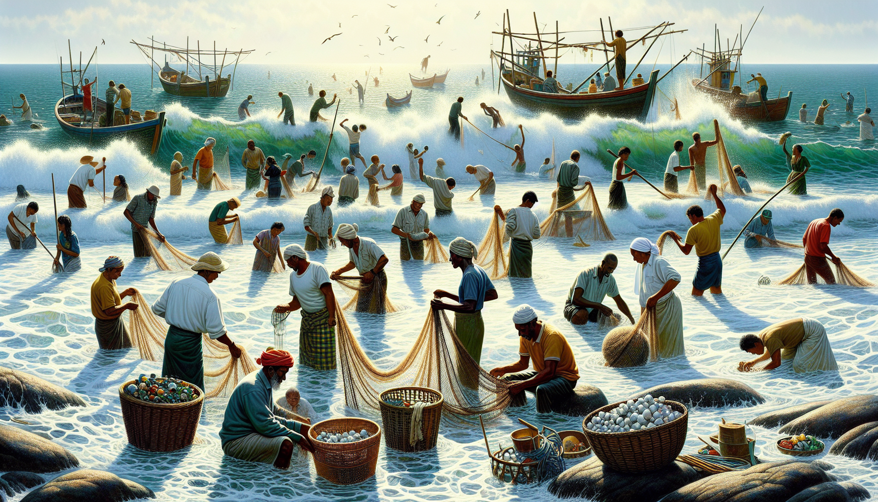 Những người dân sống tại các vùng biển thường có cuộc sống gắn liền với biển cả và công việc chủ yếu là đánh bắt cá.