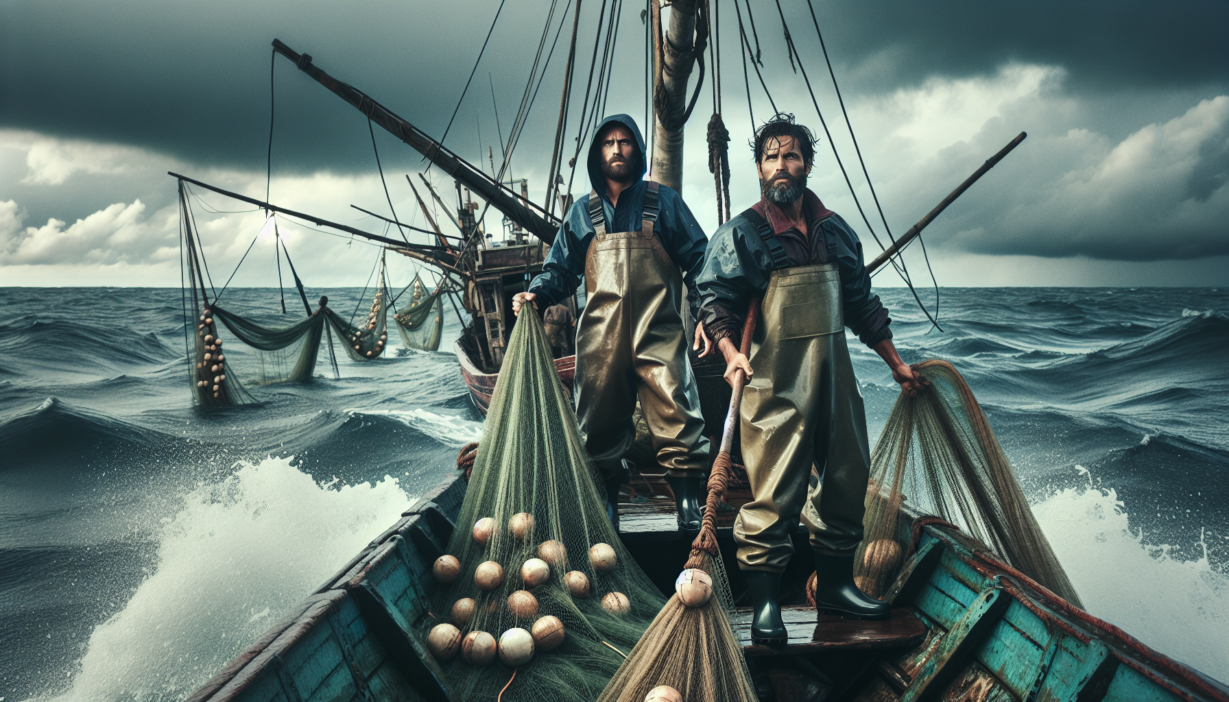 Ngư dân vùng biển là những người dũng cảm, đấu tranh hàng ngày với biển cả.