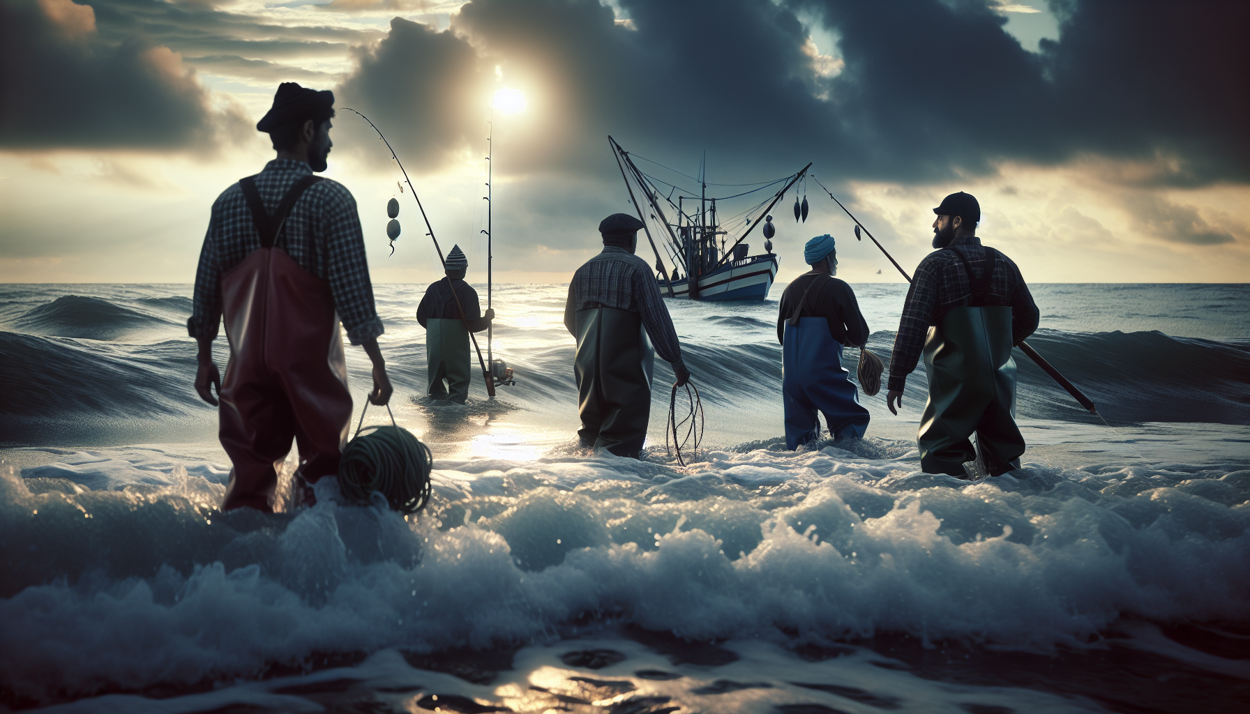 Nghề đánh cá: Con người vùng biển đã từ lâu gắn bó với nghề đánh cá, mỗi ngày ra khơi đối mặt với biển cả để kiếm sống.