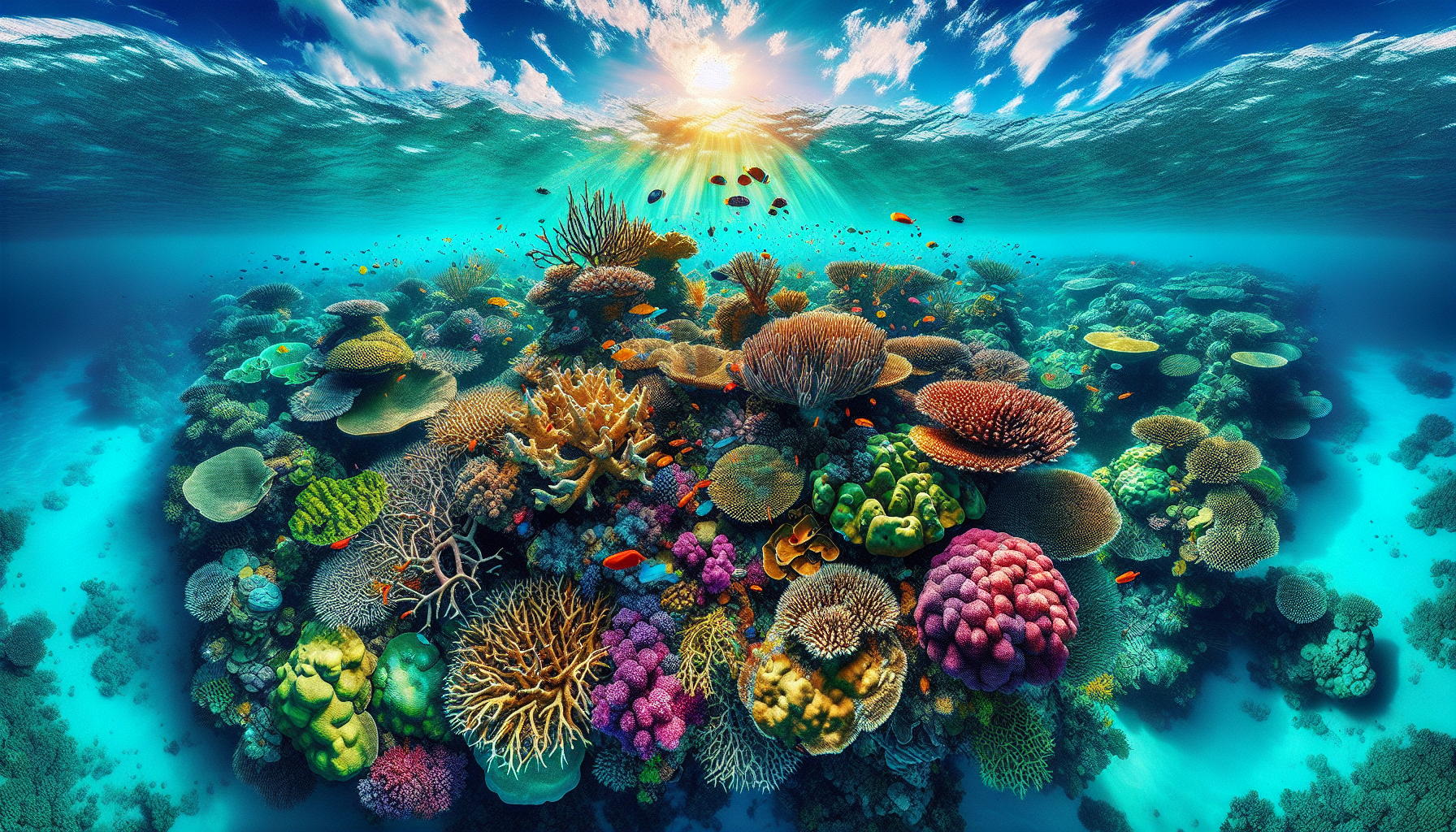 San hô Great Barrier Reef ở Australia với hơn 2.900 cái rạn san hô và là một trong những di sản thiên nhiên thế giới.